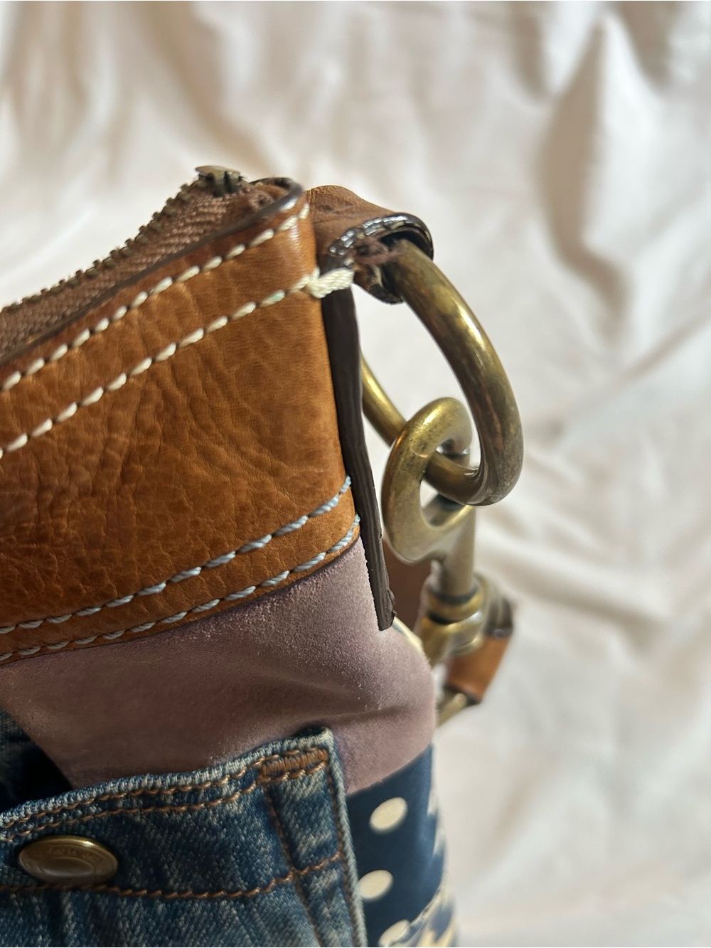 Coach Patchwork Denim and Brown Leather Crossbody - Picture 11 of 17